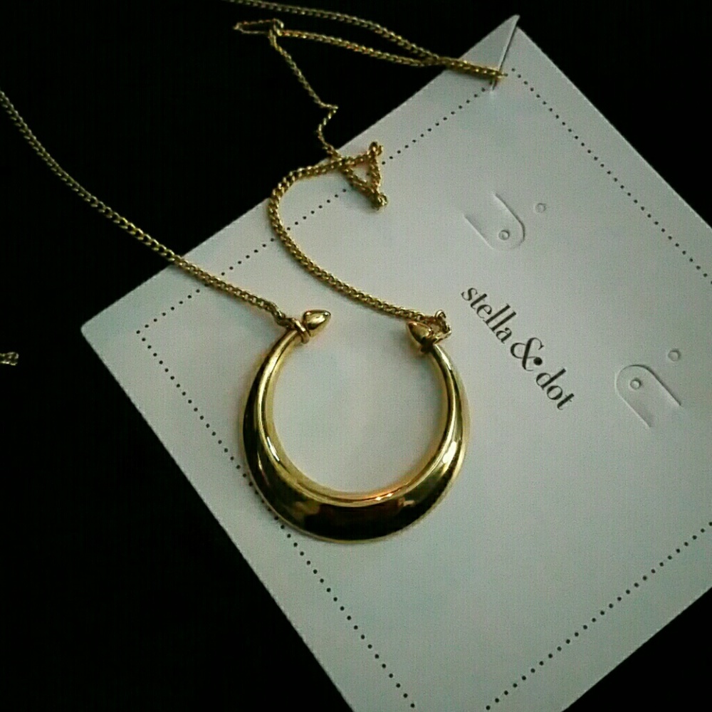 Stella & Dot Double Horn Pendant Necklace